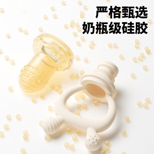 Qiaran Japanese Teether Baby Teething Period 3-6 Months Food Grade Baby Fruits 6 Months and Over Fruit and Vegetable Treasure M+L Basic Model 1 Pack