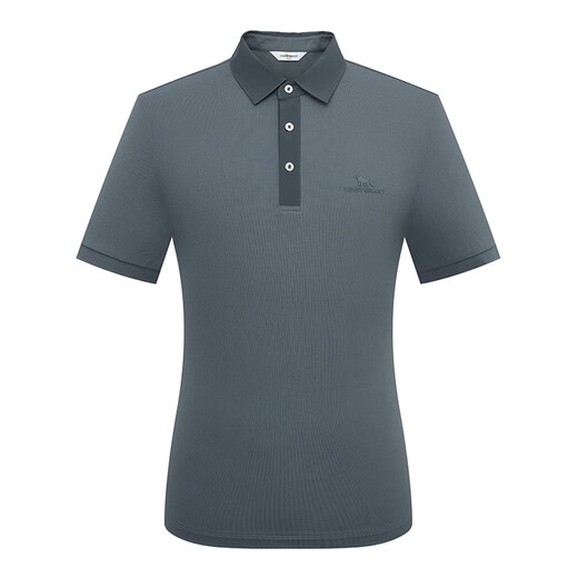 HENRY GRANT Henry Grant Red Panda Summer Men's Short-Sleeved POLO Shirt Lapel Short-Sleeved T-shirt Basic Style Medium Gray (QST232881U466) One Size 52 (185/104A)
