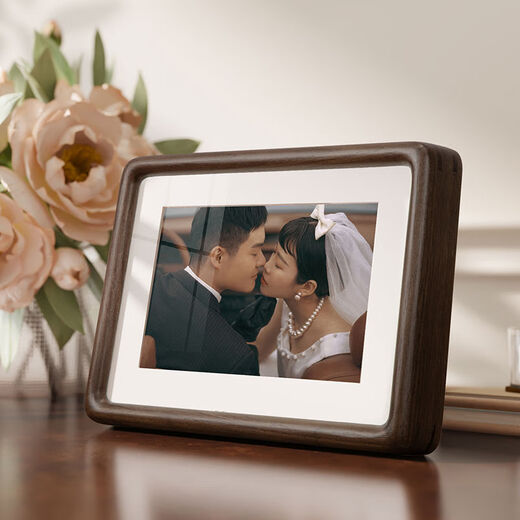 Yusenyi walnut wedding photo frame setting diy custom developed 6-inch photo family portrait photo printing solid wood-walnut plus cardboard 10 inches