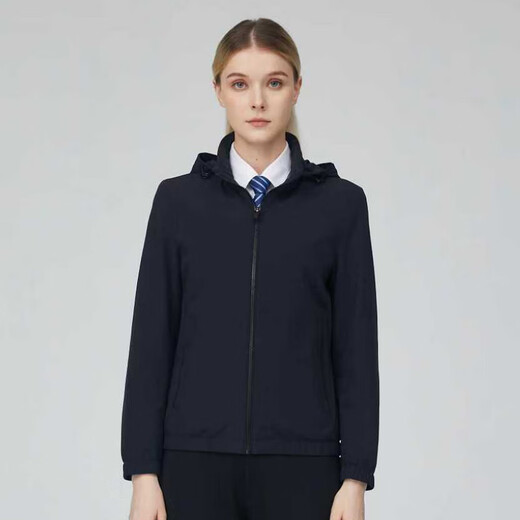 EMZ Ordos Casual Jacket Top Warm Simple Versatile Fashion Women's Jacket Navy L