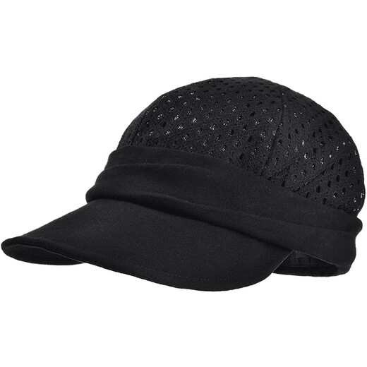 Kenmont autumn and winter lace hollow double-layer cotton upgraded duck beret female British fashion new painter hat black M suitable for head circumference_55c-58cm (adjustable)