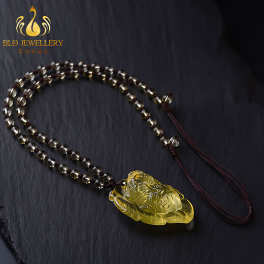 Matching Citrine Pixiu Pendant for Men and Women Pixiu Couple Pendant Pichu Amulet Necklace Pixiu Pendant Chain