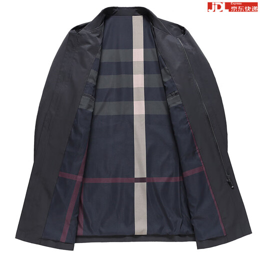 BOSS mid-length men's jacket 2024 new spring and autumn high-end windproof, anti-wrinkle, iron-free casual windbreaker for men, blue 2XL 185