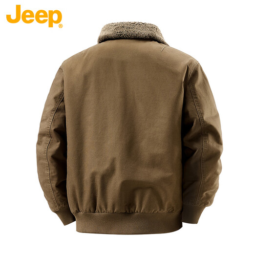 JEEP autumn and winter trendy brand handsome American new men's warm work jacket plus velvet thickened jacket