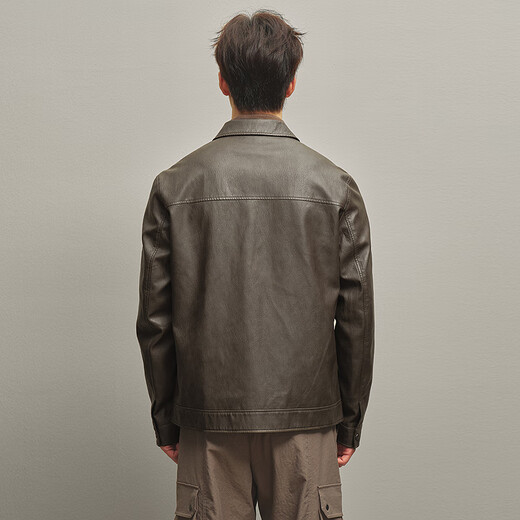 Heilan House Jacket Men's 25 New PU Leather Business Commuting Lapel Warm Jacket Men's Autumn Dark Brown Pattern T9 XL 180/96A Recommended 151~164Jin Jin equals 0.5 kg