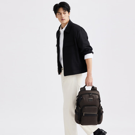 TUMIAlpha Bravo Men's Business Style Daily Commuting Backpack Computer Bag Dark Brown