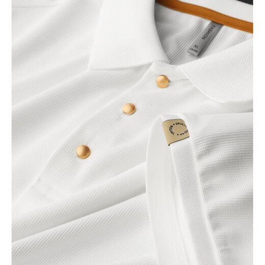 Dances with Wolves (DANCING WOLVES) high-end light luxury short-sleeved polo shirt men's light business ice silk lapel T-shirt single breathable shirt collar white L