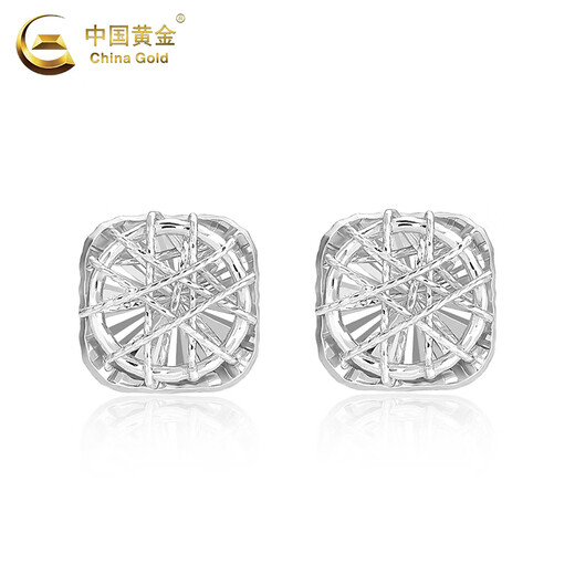 CHINA GOLD PT950 Platinum Square Wound Earrings Women's Earrings Platinum Valentine's Day Birthday Gift for Girlfriend and Wife Platinum Square Wound Earrings About 3g