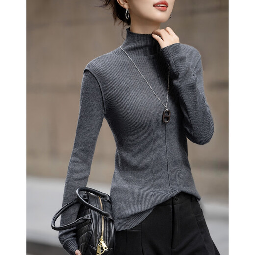 Demana contains fluffy sheep wool, winter temperament half turtleneck sweater, slim base layer, delicate knitted sweater women's top