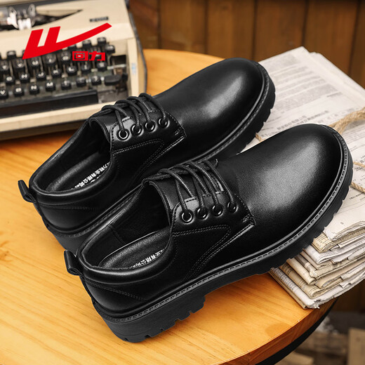 Pull-back leather shoes for men in autumn, all-match heightening, business black casual men's shoes, commuter shoes, oil wax black 42