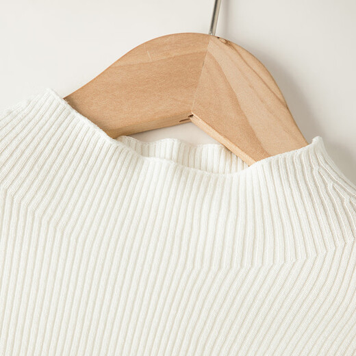 Late White New Product 2025 Autumn Fashion Sweater Versatile Solid Color Casual Commuting Sweater Women's Off-White XL