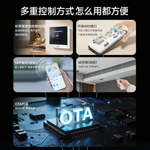 Haier offers an instant discount of 15% when placing an order. Central air conditioner, one-to-one clean power saving plus duct machine, first-class energy efficiency, cooling and heating, full DC frequency conversion, one-price all-inclusive home living room air conditioner, clean power saving plus 3 HP, living room power saving king APF4.75