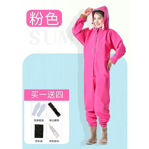 Women's waders with trousers and rain boots integrated, half-length one-piece fishing pants, waterproof for children on the beach, children's wading, yellow overalls (big pockets), shoe size 36