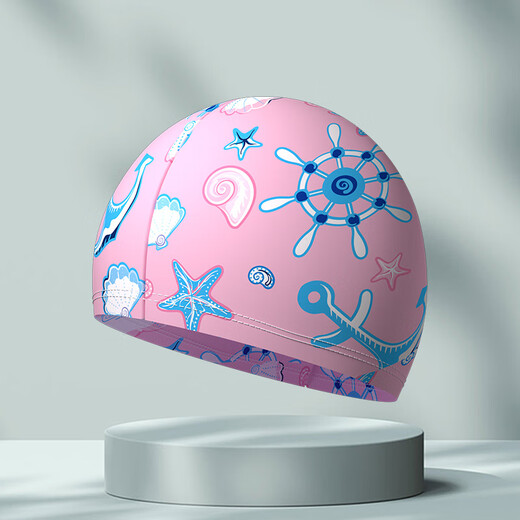 Sanqihu new cloth cap swimming cap for men, women, students, big children, high elasticity, comfortable and breathable, middle-aged and elderly with long hair, calico cap + nose clip earplugs set