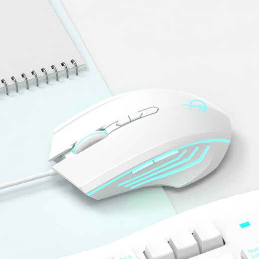 Souris de jeu filaire Razer adaptée à la souris ASUS Tianxuan 5/4/3/2 filaire Lingyao 14 ordinateur portable intrépide 16/15 jeu e-sports filaire version améliorée-effet d'éclairage RVB-norme officielle blanche classique
