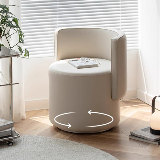 Shantou Lincun Bedroom Light Luxurious Makeup Stool Pulley Master Bedroom Dressing Stool Chair Simple Backrest Dressing Stool Beige Bright Star Velvet 360 Rotation
