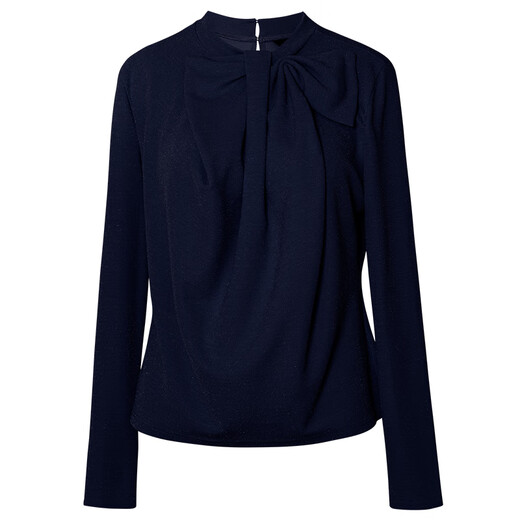 ROEYSHOUSE Luo Yi Commuting Intellectual Dark Blue Knitted Shirt Spring Fashion Design Slim Top 12691 Dark Blue M