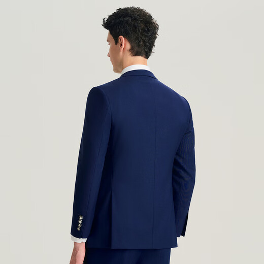 JODOLL Men's Suit Suit Sheep Wool Comfortable Breathable Soft Suit Solid Color Versatile Casual Fashion Suit Lake Blue XL 52B Pants Size Remarks Inventory Inquiry Customer Service