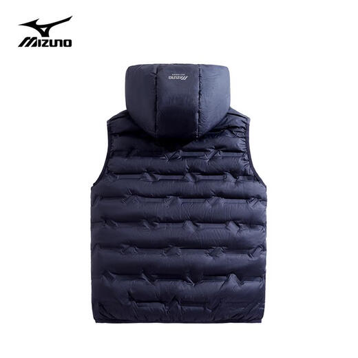 Mizuno extérieur doudoune hommes automne et hiver à capuche épaule demi-manche léger polyvalent gilet coupe-vent veste chaude bleu foncé XL