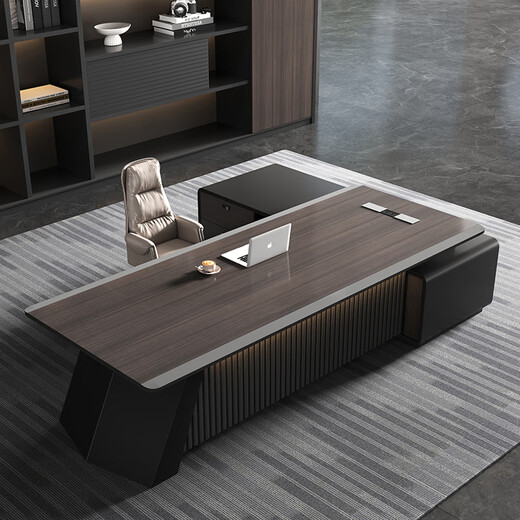 Henghan boss desk comfortable and high-end office manager desk and chair combination simple modern executive desk furniture desktop rounded corner standard 2.0 meter boss desk