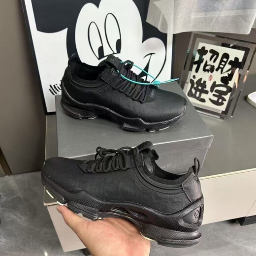 Aibu ECCO business men's shoes new casual trail versatile lightweight outdoor classic shoes 25th anniversary edition black 40