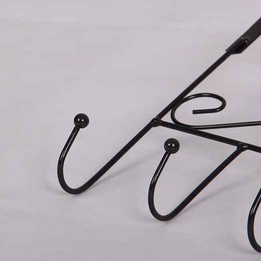 Hook behind the door, no need to punch holes, wall-mounted bedroom door hanger clothes and hat storage rack artifact seven hooks - length 42CM white