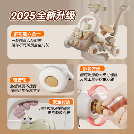 Feside baby walker stroller anti-rollover o-leg 0-1-3 years old baby toy newborn gift practical 7-in-1 walker sliding + rocking horse + game table 2025 anti-rollover one-year-old boy and girl early education first-year gift