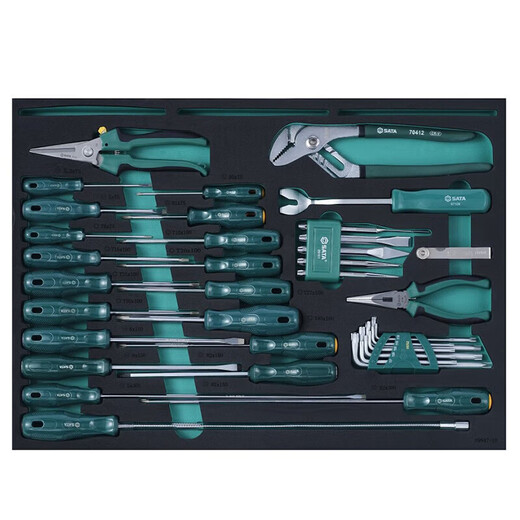 SATA Auto Repair Tool Trolley Auto Maintenance Tool Trolley Set Multi-Specifications 242 Pieces Universal Mechanical Repair Tool Trolley Set 09932