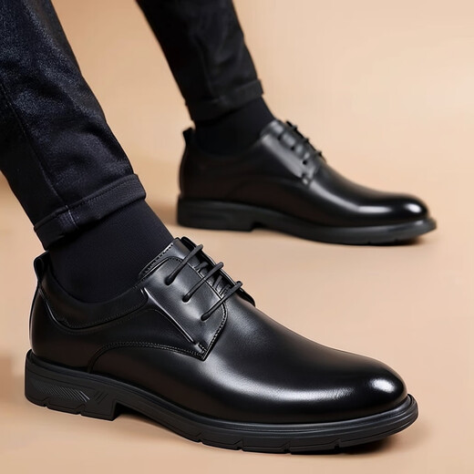 SNGUNY High-End Light Luxury Brand Leather Shoes for Men 2025 Autumn New Business Formal Shoes for Men Fashionable British Style Men's Shoes for Men Black Lace Up 42
