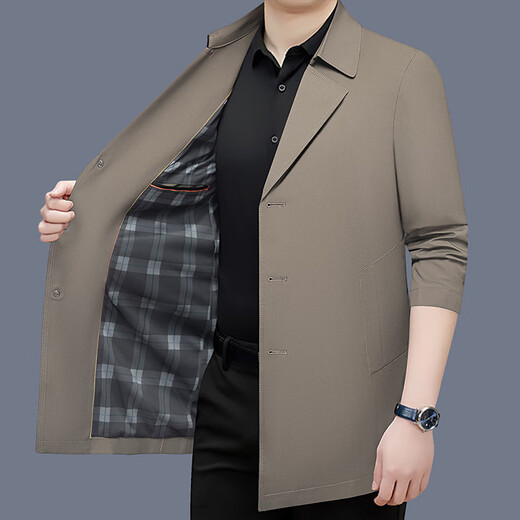 TPZBWG high-end brand mid-length windbreaker men's 2025 autumn and winter new business casual dad men's jacket navy blue M 170