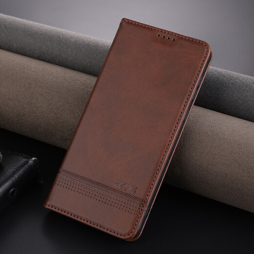 Jioxiang Magnetic Flip Cow Pattern Leather Case Suitable for OPPO Findx7 Mobile Phone Case Business All-inclusive Anti-fall Brown OPPO FindX7