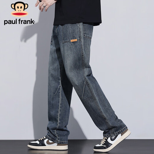 Paul Frank jeans men's autumn American straight pants men's trendy brand loose casual pants men's trousers blue 32