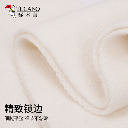 Woodpecker pure wool scarf for women winter warm and versatile solid color knitted scarf for girls birthday gift for girlfriend and mother