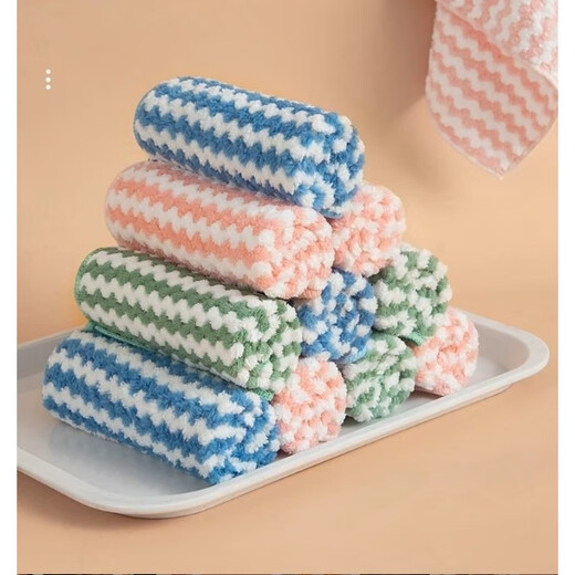 Household dishcloth, kitchen special coral velvet, non-stick oil, magical water-absorbent rag, non-lint, housekeeping cleaning towel 5 pieces No Specifications