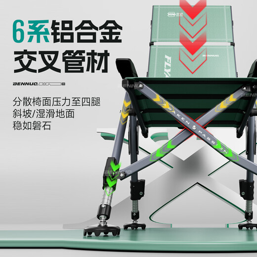 BENNUO Feisha European fishing chair new style fishing chair special for wild fishing multifunctional portable folding reclining fishing seat