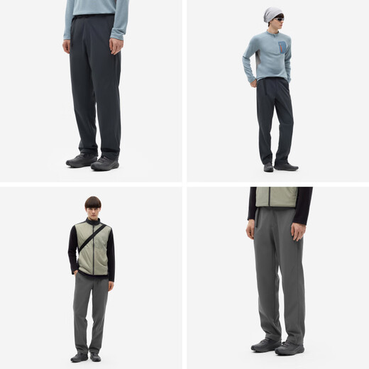 Bananain hot leather 501++ men's windproof and waterproof straight functional pants autumn and winter warm casual pants outdoor hiking trousers shadow gray L