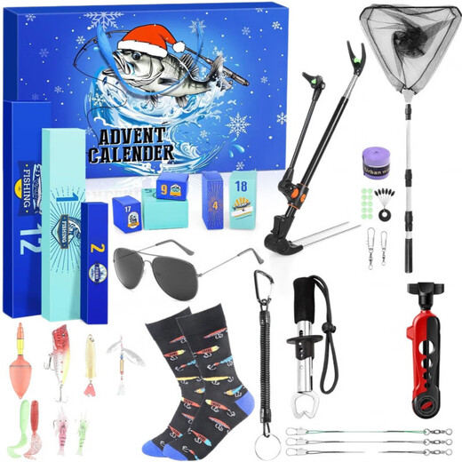 Shantou Lincun Grenzüberschreitendes neues Produkt Einhorn Blind Box Handzerrissener Weihnachtskalender Kinder Outdoor Angeln DIY Bausteinspielzeug HW-03 Outdoor Survival (Farbe Boxgröße 32 * 23,5 * 5 cm