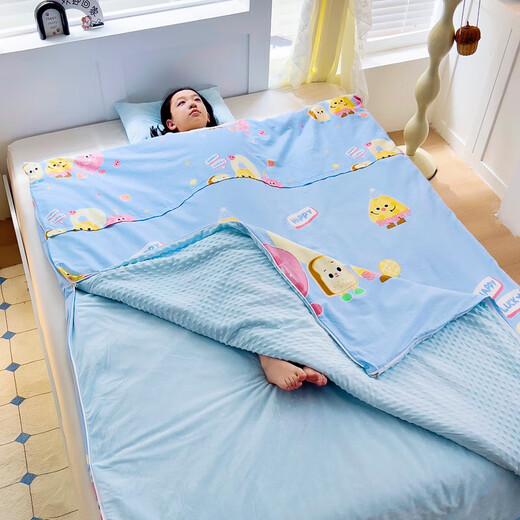 Beanie Velvet Multifunctional Sleeping Bag Anti-Kick Quilt Magic Baby Children 0-18 Years Old Removable and Washable for Autumn and Winter Velvet Donut Warm and Breathable 110*150cm Single Quilt Cover + Thick Quilt Core + Thick Quilt Core