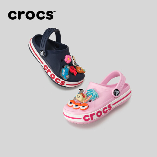 卡骆驰（CROCS）贝雅卡骆班儿童洞洞鞋沙滩鞋男女童包头拖鞋/207018/207019 深蓝色-410 34 (205mm)