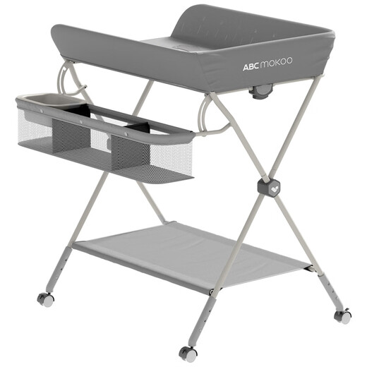 ABCMOKOO Saiti Diaper Table Baby Care Table Newborn Diaper Changing Touch Bathing Multifunctional Foldable Morandi Green Saiti-PRO Lifting Model Five-speed Lifting + Universal Wheel
