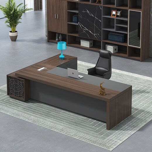 Ruanzhijia office desk boss desk simple modern executive desk president desk manager desk supervisor desk single office desk and chair combination 1.2*60 without side cabinet