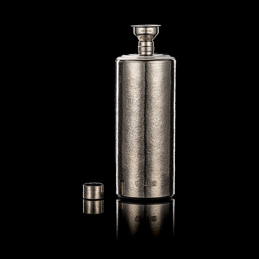 Rongshantang pure titanium large wine jug portable high-end exquisite empty wine bottle white wine jug small wine jug special titanium wine jug for white wine ice crystal silver large wine jug + pure titanium funnel 1200ml