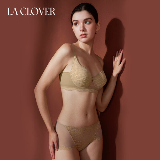 LA CLOVER25AW Reverie Simple Transparent Mesh Underwear Women's Bra Set LC2025141 Camel-Transparent Wire Thin Bra 80B L 170