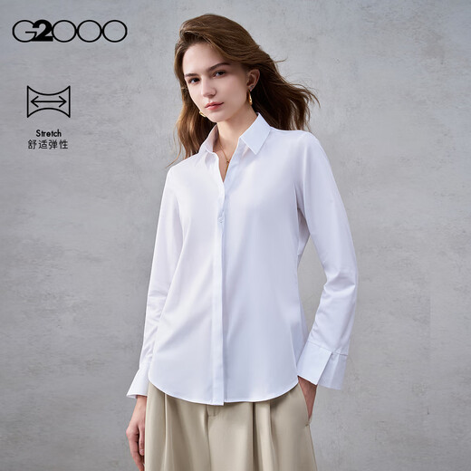 G2000 Modal elastic/same style in shopping malls, women's 2025 autumn and winter comfortable business commuting long-sleeved shirt