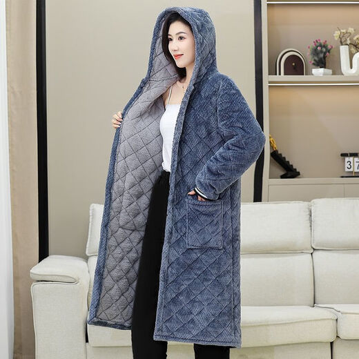 Sichuan Province winter velvet thickened cotton coat coat lengthened knee-length overalls work clothes home clothes warm cotton clothes medium-length men black (thickened) 5XL (recommended 170-200Jin Jin equals 0.5 kg)