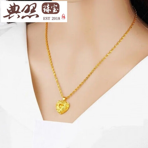 Classic old phoenix gold color 999 fine phoenix tail necklace thick flower blooming rich fashion trend frosted large flower pendant with fine water wave chain + lily flower same style