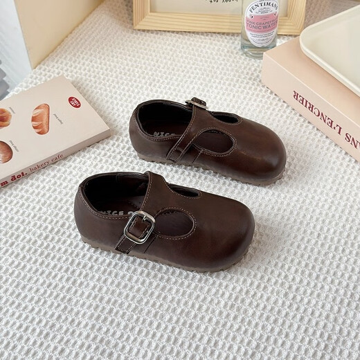 G.duck Korean style baby girl shoes 2025 spring and autumn new style small and medium-sized children's leather shoes girls princess shoes children's single shoes trendy black 21 inner length 13.5m