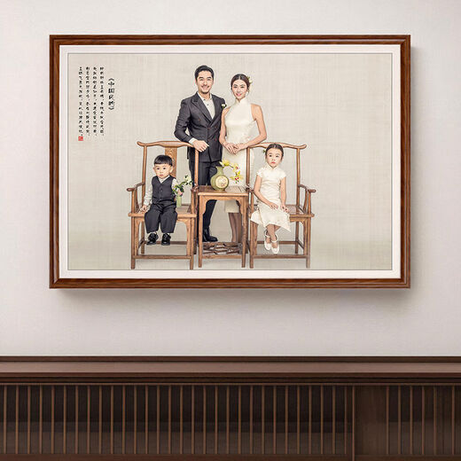 Yusenyi customized family portraits, washed photos, printed and framed to hang on the wall, custom made into enlarged picture frames for living room wedding photos, elegant white pure love, 0-inch photo 40x50m