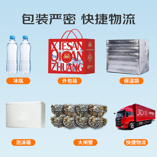 Live Crabs Crab San Clipper Village Hairy Crab Male 5.5-5.8 Two Females 4.5-4.8 Two 4 Pairs 8 Fresh Crabs in Stock Fresh Gift Box Directly from the Source