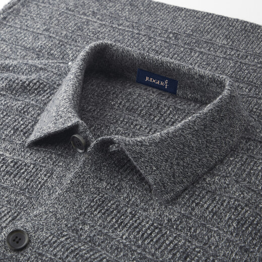 Judger 100% sheep wool men's wool sweater cardigan 2025 autumn and winter new business casual lapel sweater jacket